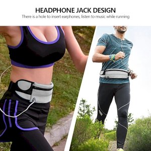 Waterproof Running Jogging Belt Bum Waist Pouch Fanny Pack Black