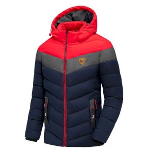 Men's Stylish Windproof Padding Hudies Jacket (Blue & Red)